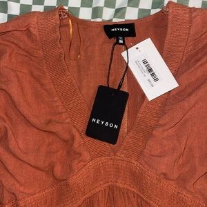 Women’s Boutique Dress M, NWT, Heyson brand, copper color
